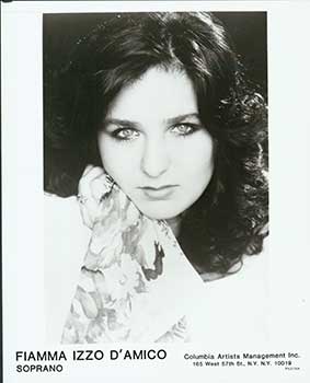 Item #19-4837 Portrait of opera soprano Fiamma Izzo D’Amico. Columbia Artists Management Inc,...