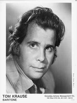 Item #19-5038 Portrait of opera baritone Tom Krause. Tom Krause, Wien I. Fayer, Columbia Artists...