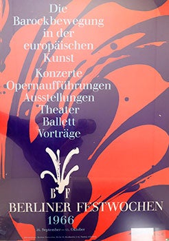 Item #19-5417 Berliner Festwochen 1966: 25.9-11.10. [Berlin Festival 1966]. Richard Blank, artist