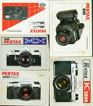 Item #19-5557 Pentax manuals for the 645, Super Program, IQZoom 140, MX, and K1000 camera models....