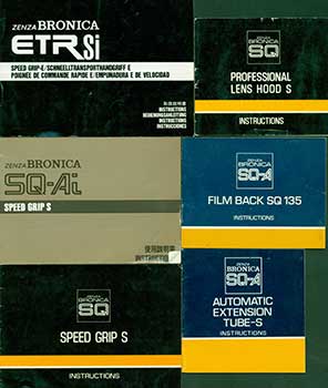 Item #19-5566 Zenza Bronica manuals for the ETR Si Speed Grip-E, the SQ-Ai Speed Grip S, the SQ...