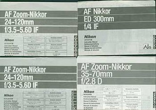 Item #19-5836 Nikon lens manuals for the AF Zoom-Nikkor 24-120mm f/3.5-5.6D IF, AF Nikkor ED...