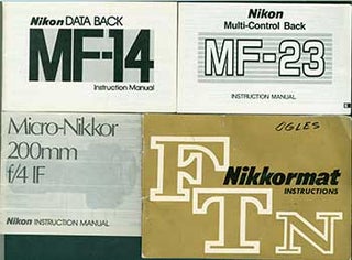 Item #19-5839 Nikon instruction manuals for the Nikkormat FTN, Nikon Multi-Control Back MF-23,...