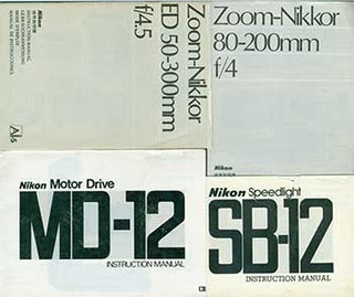 Item #19-5841 Nikon instruction manuals for the Nikon Speedlight SB-12, Nikon Motor Drive MD-12,...
