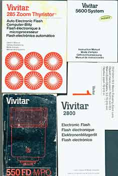 Item #19-5891 Vivitar owner’s manuals for the 285 Zoom Thyristor, 550 FD M/P/O, 5600 System,...