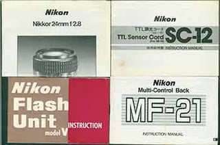Item #19-5902 Nikon Camera manuals for the TTL Sensor Card SC-12, Nikon Flash Unit Model V, Nikon...