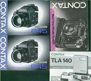 Item #19-5907 Contax instruction manuals for the Contax 645 (French & Spanish), Contax 645 (English & Dutch), Contax TLA 140 Electronic Flash, Contax Real Time Winder System. Kyocera Corporation, Tokyo.