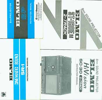 Item #19-5956 Elmo instruction manuals for Cinematic Sound SR-1, 8mm Sound Projector HiVision SC-30, 8mm Sound Projector ST-180EM, 8mm Projector SP. LTD Elmo Co., Japan Nagoya.