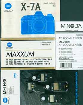 Item #19-5968 Minolta manuals for AF Zoom lenses Maxxum AF Zoom lenses, Minolta Meters, Maxxum lenses, Minolta X-7A. Minolta Camera Company, Tokyo.