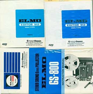 Item #19-5980 Elmo instruction manuals for the Editor 912 Dual Type (x2), GS-800, and Super 204T....