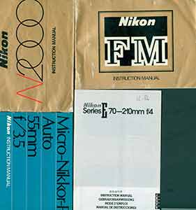 Item #19-5990 Nikon instruction manuals for Micro-Nikkor-P Auto 55mm f/3.5, FM, N2000, Series E...