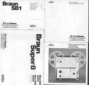 Item #19-5996 Instruction manuals for Braun Super 8 Nizo 2056 sound and 1048 sound, Braun SB1,...