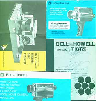 Item #19-6004 Bell & Howell instruction manuals for Headliner Slide Projector, Travelmate T10/T20, Focus-matic 673XL movie camera, Filmosonic zoom movie camera 1223. Bell, Howell Company, USA.
