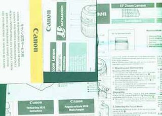 Item #19-6005 Canon instruction manual for vertical grip VG10, EF Zoom lenses Ultrasonic, EF...