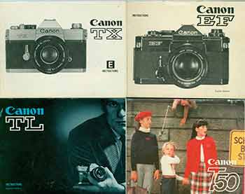 Item #19-6012 Canon instruction manual for Canon EF, Canon TL, Canon TX, and Canon T50. Canon Inc, Tokyo.