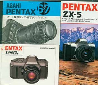 Item #19-6025 Pentax instruction manuals for Pentax ZX-5, Pentax P30T, Asahi Pentax 6x7. Pentax,...