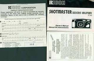 Item #19-6060 Ricoh instruction manual for Shotmaster Zoom Super, plus warranty card and product...