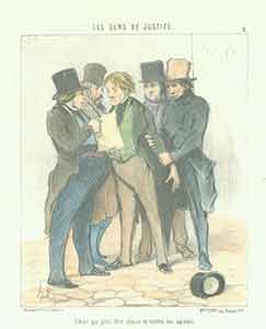 Item #19-6355 “Gibier qui peut etre chasse en toutes saisons(No closed season for this sort of game)” from Les Gens de Justice (Lawyers and Judges) Series, 1845-1848. Plate No. 3. Honoré Daumier.