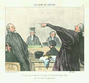 Item #19-6357 ‘Un avocat qui evidemment est rempli de la conviction la plus intime... (A lawyer who is clearly full of conviction...)” from Les Gens de Justice (Lawyers and Judges) Series, 1845-1848. Plate No. 6. Honoré Daumier.