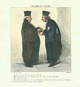 Item #19-6359 “Comme je vous ai bien dit vertement votre fait!” (I really gave you a good dressing down...)” from Les Gens de Justice (Lawyers and Judges) Series, 1845-1848. Plate No. 8. Honoré Daumier.