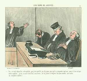 Item #19-6362 “Oui, on veut depouiller cet orphelin (Yes, they want to plunder this orphan...)” from Les Gens de Justice (Lawyers and Judges) Series, 1845-1848. Plate No. 11. Honoré Daumier.