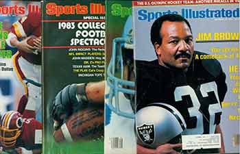 Item #19-6537 4 Sports Illustrated issues from 1983. Covers include Tony Dorsett, Jim Brown, John Riggins, et al. Issues August 29, December 12, 19, 1893, and a Special Issue. Sports Illustrated.