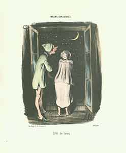 Item #19-6555 “Effet de lunes (Moons and honeymoons)” from Moeurs Conjugales (Mores of Married Life) Series, 1839-1842. Plate No. 25. Honoré Daumier.