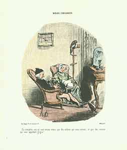 Item #19-6567 “Ca n’empeche que ca vaut encore mieux que des enfants (All the same)...” from Moeurs Conjugales (Mores of Married Life) Series, 1839-1842. Plate No. 39. Honoré Daumier.