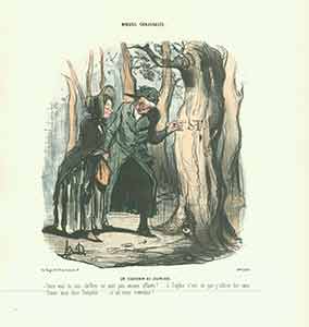 Item #19-6576 “Un souvenir de jeunesse.--Tiens(Youthful memories. --Look!)!...” from Moeurs Conjugales (Mores of Married Life) Series, 1839-1842. Plate No. 49. Honoré Daumier.