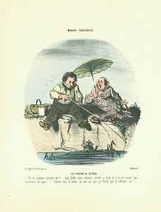 Item #19-6577 “Les Plaisirs de la Peche (The Pleasures of fishing)” from Moeurs Conjugales (Mores of Married Life) Series, 1839-1842. Plate No. 50. Honoré Daumier.