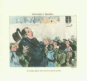 Item #19-6590 “Un surveillant oblige de fermer l’oeil (A Master on Duty Forced to Close His Eyes)” from the Professeurs et Moutards (Teachers and Students) Series, 1845-1846. Plate No. 5. Honoré Daumier.