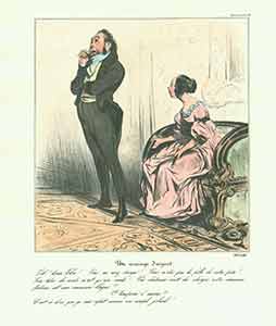 Item #19-6787 “Un mariage d’argent (A Money Match)...” from Caricaturana: Robert Macaire Series, 1836-1838. Plate No. 26. Honoré Daumier.