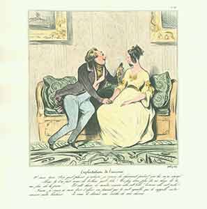 Item #19-6802 “Exploitation de l’amour (Exploitation of love)...” from Caricaturana: Robert Macaire Series, 1836-1838. Plate No. 45. Honoré Daumier.