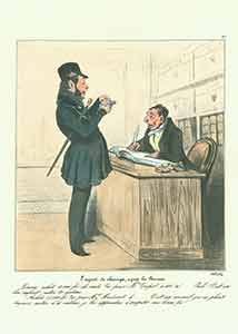 Item #19-6804 “L’agent de change, apres la Bourse (The stockbroker after the exchange has closed)...” from Caricaturana: Robert Macaire Series, 1836-1838. Plate No. 47. Honoré Daumier.