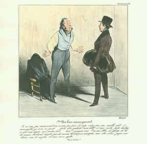 Item #19-6807 “Un bon arrangement...Pauvre tailleur! (A perfect arrangement...poor tailor!)” from Caricaturana: Robert Macaire Series, 1836-1838. Plate No. 52. Honoré Daumier.