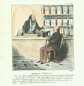 Item #19-6808 “Robert Macaire apothicaire et pharmacien (Robert Macaire apothecary and pharmacist)...” from Caricaturana: Robert Macaire Series, 1836-1838. Plate No. 53. Honoré Daumier.
