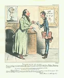 Item #19-6820 “--Tu vas porter cette note aux journaux (Take this note to the newspapers)...” from Caricaturana: Robert Macaire Series, 1836-1838. Plate No. 66. Honoré Daumier.