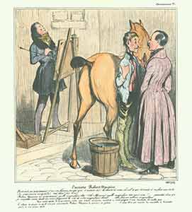 Item #19-6827 “L’Artiste Robert Macaire (Robert Macaire artist)...” from Caricaturana: Robert Macaire Series, 1836-1838. Plate No. 77. Honoré Daumier.