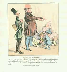 Item #19-6838 “Laisse venir a moi les petits enfants (Suffer little children to come unto me)...” from Caricaturana: Robert Macaire Series, 1836-1838. Plate No. 93. Honoré Daumier.