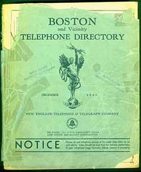 Item #19-6869 Boston and Vicinity Telephone Directory, New England Telephone and Telegraph Company, 1943. New England Telephone, Telegraph Company.