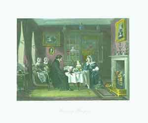 Item #19-6888 Morning Prayer, engraving by F. Holl after E. Prentis. E. Prentis, F. Holl, after,...