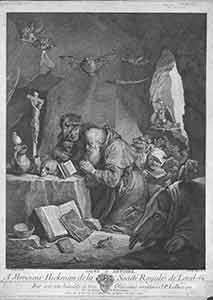 Item #19-6893 Saint Antoine (Saint Anthony), engraving by J.P LeBas after a painting by David...