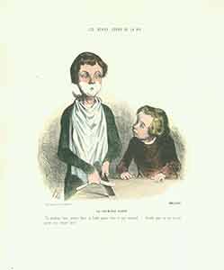 Item #19-6983 “La premiere barbe (The first beard)...” from the series Les Beaux Jours de la Vie, 1844, plate no. 10. Honoré Daumier.