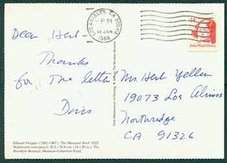 Item #19-7010 Postcard addressed to Herb Yellin of the Lord John Press. Herbert Yellin