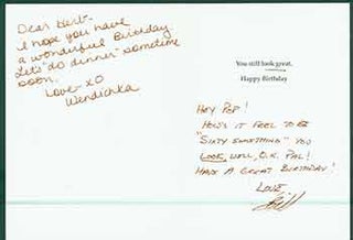 Item #19-7016 Birthday card addressed to Herb Yellin of the Lord John Press, signed Wendichka and...