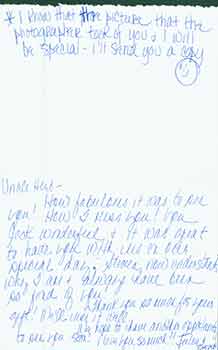 Item #19-7038 Thank You card addressed to Herb Yellin of the Lord John Press, signed “Julia and...