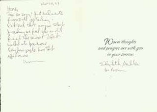 Item #19-7044 Sympathy card addressed to Herb Yellin of the Lord John Press. Herbert Yellin