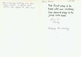 Item #19-7045 Birthday card addressed to Herb Yellin of the Lord John Press. Herbert Yellin