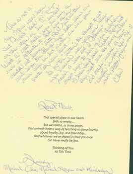 Item #19-7051 Sympathy card addressed to Herb Yellin of the Lord John Press. Herbert Yellin