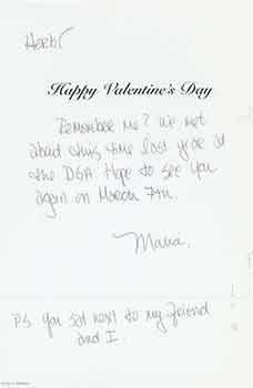 Item #19-7060 Valentine’s Day card addressed to Herb Yellin of the Lord John Press, from Maria...